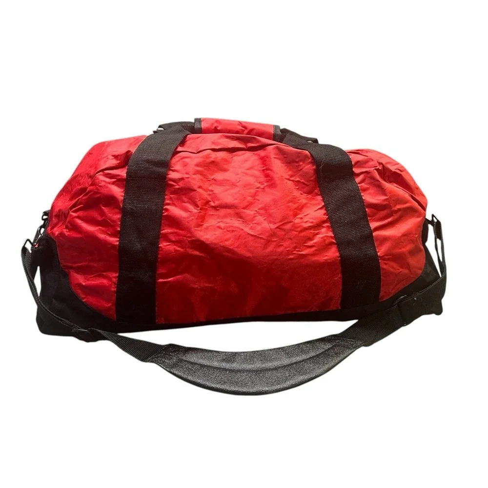 Vintage Toyota Genuine Parts Duffel Bag Red Travel Gym Shoulder Weekend OEM TRD